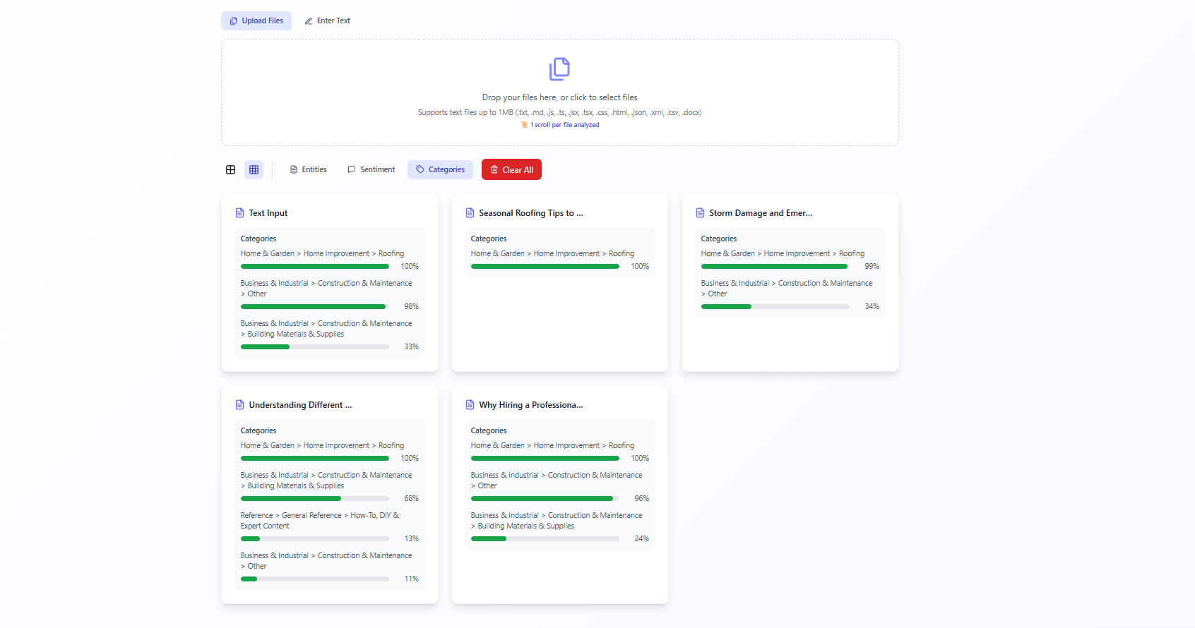 Bulk Content Results